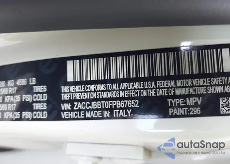 2015 Jeep Renegade Latitude from USA, damaged, VIN ZACCJBBT0FPB67652